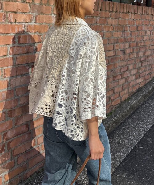 etsinta（エシンタ）の「【etsinta/エシンタ】レースパッチワークシャツINDIA（シャツ/ブラウス・レディース・アイボリー・ONE SIZE）」の6枚目の写真