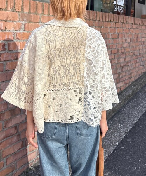 etsinta（エシンタ）の「【etsinta/エシンタ】レースパッチワークシャツINDIA（シャツ/ブラウス・レディース・アイボリー・ONE SIZE）」の5枚目の写真