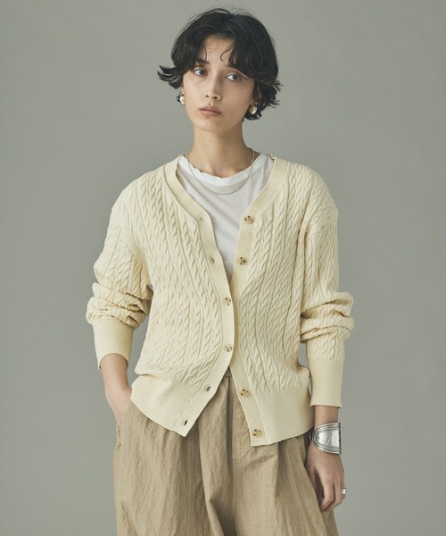 カレンソロジー スパングルショートカーディガン アルパカ混 長袖 F ベージュ Curensology（カレンソロジー）の「Curensology(カレンソロジー