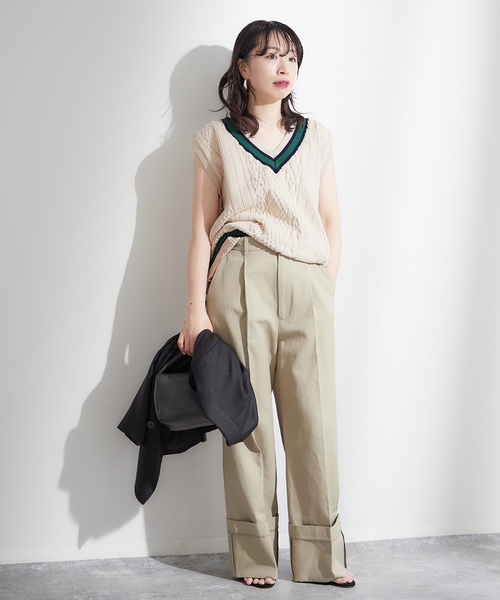journal standard L'essage（ジャーナルスタンダードレサージュ）の「《追加》別注【ILL ONE EIGHTY/イル ワンエイティ】TILDEN VEST：ベスト（ベスト・レディース・ブラウン/グリーン/ブラック・MEDIUM）」の11枚目の写真