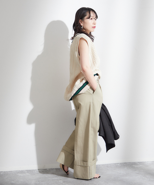 journal standard L'essage（ジャーナルスタンダードレサージュ）の「《追加》別注【ILL ONE EIGHTY/イル ワンエイティ】TILDEN VEST：ベスト（ベスト・レディース・ブラウン/グリーン/ブラック・MEDIUM）」の12枚目の写真