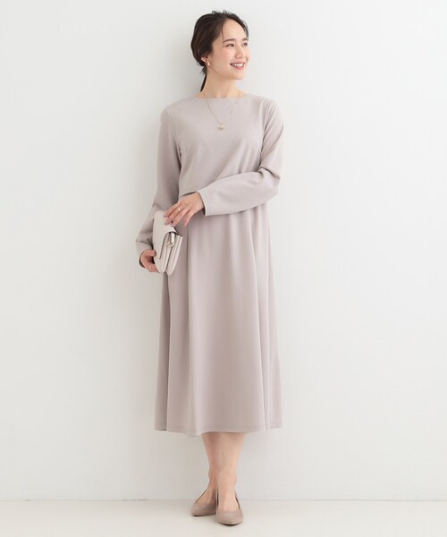 SHOO・LA・RUE（シューラルー）の「【S-LL】コーデに迷わずきちんと決まる セットアップ風ワンピース（ワンピース・レディース・グレー/ネイビー・01/02/03/04）」の5枚目の写真
