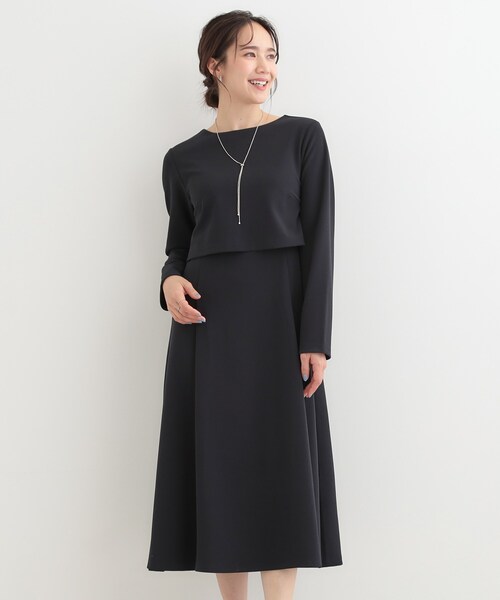 SHOO・LA・RUE（シューラルー）の「【S-LL】コーデに迷わずきちんと決まる セットアップ風ワンピース（ワンピース・レディース・グレー/ネイビー・01/02/03/04）」の7枚目の写真