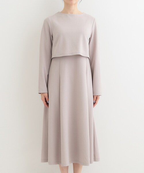 SHOO・LA・RUE（シューラルー）の「【S-LL】コーデに迷わずきちんと決まる セットアップ風ワンピース（ワンピース・レディース・グレー/ネイビー・01/02/03/04）」の11枚目の写真