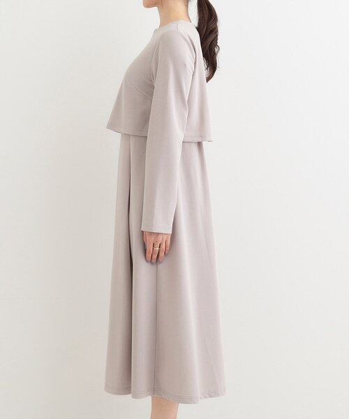 SHOO・LA・RUE（シューラルー）の「【S-LL】コーデに迷わずきちんと決まる セットアップ風ワンピース（ワンピース・レディース・グレー/ネイビー・01/02/03/04）」の12枚目の写真
