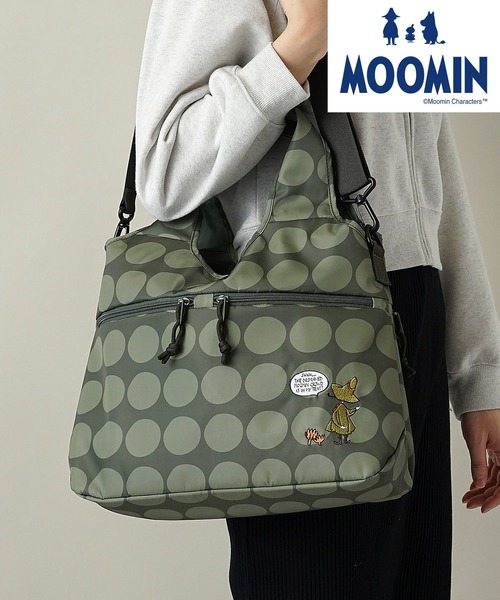 MOOMIN(ムーミン)の「【MOOMIN】(ムーミン) ドット 軽量 2WAY ショルダーバッグ トートバッグ RMMC-04(ショルダーバッグ・レディース・カーキ/ブラック/ブラック系2/キャメル/スモークピンク/ブルー・ONE SIZE)」の1枚目の写真