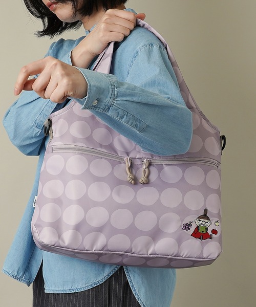 MOOMIN(ムーミン)の「【MOOMIN】(ムーミン) ドット 軽量 2WAY ショルダーバッグ トートバッグ RMMC-04(ショルダーバッグ・レディース・カーキ/ブラック/ブラック系2/キャメル/スモークピンク/ブルー・ONE SIZE)」の6枚目の写真