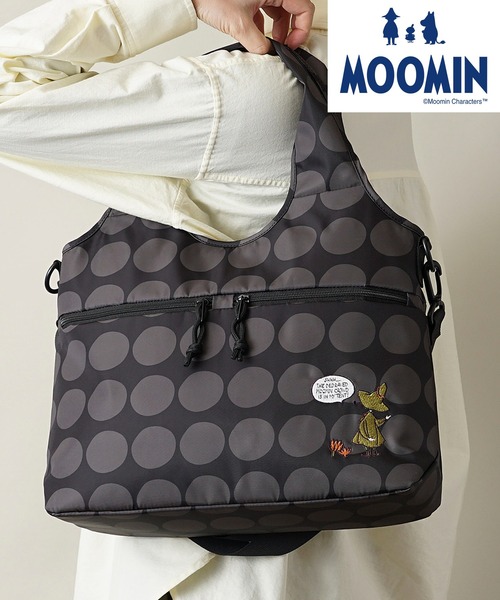 MOOMIN(ムーミン)の「【MOOMIN】(ムーミン) ドット 軽量 2WAY ショルダーバッグ トートバッグ RMMC-04(ショルダーバッグ・レディース・カーキ/ブラック/ブラック系2/キャメル/スモークピンク/ブルー・ONE SIZE)」の2枚目の写真