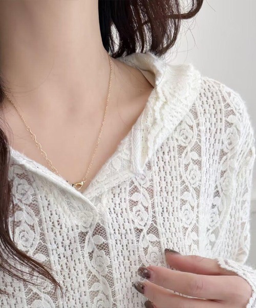Flugge（フラッジー）の「フラワーレース長袖トップス（その他トップス・レディース・ベージュ/ホワイト・MEDIUM/LARGE）」の6枚目の写真