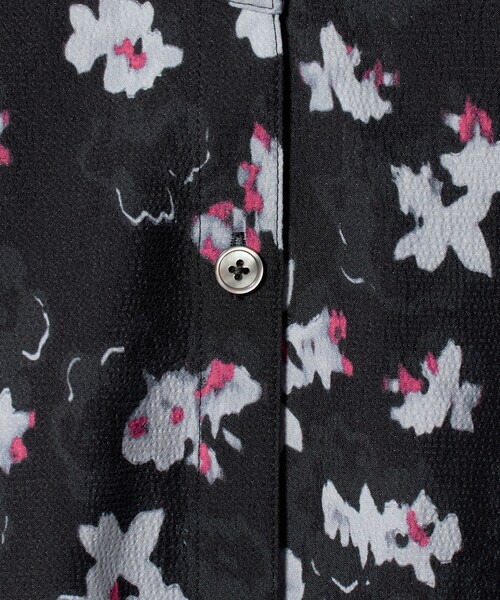 BEAUTY&YOUTH UNITED ARROWS（ビューティーアンドユースユナイテッドアローズ）の「フラワープリント バンドカラーシャツ ウォッシャブル（シャツ/ブラウス・レディース・ネイビー/オフホワイト・FREE）」の6枚目の写真