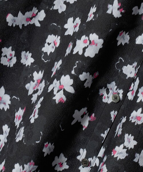 BEAUTY&YOUTH UNITED ARROWS（ビューティーアンドユースユナイテッドアローズ）の「フラワープリント バンドカラーシャツ ウォッシャブル（シャツ/ブラウス・レディース・ネイビー/オフホワイト・FREE）」の7枚目の写真