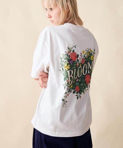 rehacer(レアセル)の「rehacer : Blossom Heart Relax Fit T-shirt / ブロッサムハート リラックス フィットTシャツ(Tシャツ/カットソー・レディース・ブラック/ホワイト・SMALL)」の19枚目の写真