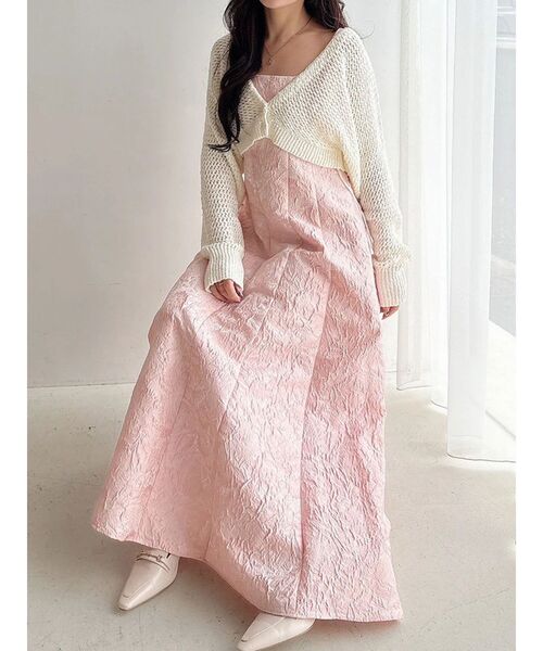 MERCURYDUO(マーキュリーデュオ)の「クリアボタン使いボレロ(カーディガン/ボレロ・レディース・オフホワイト/ブラック/ブルー・FREE)」の9枚目の写真