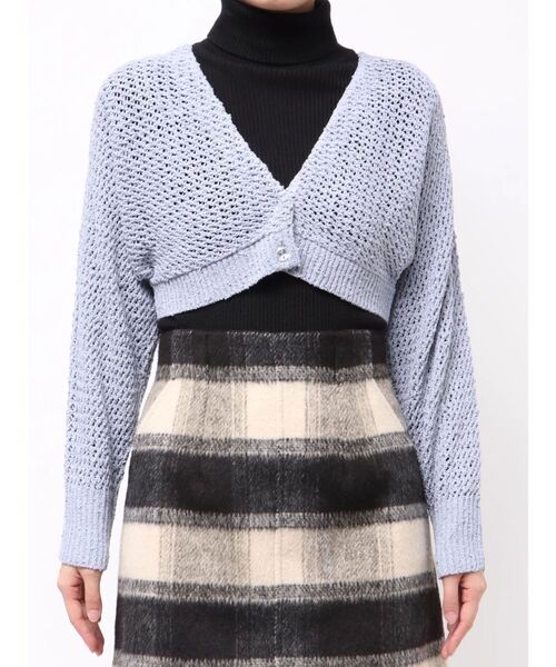 MERCURYDUO(マーキュリーデュオ)の「クリアボタン使いボレロ(カーディガン/ボレロ・レディース・オフホワイト/ブラック/ブルー・FREE)」の21枚目の写真