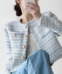center i（センターアイ）の「ノーカラーツイードジャケット（ノーカラージャケット）」