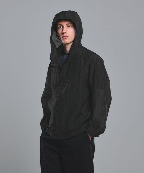 green label relaxing(グリーンレーベルリラクシング)の「シアー リップ ジップ パーカー(ブルゾン・メンズ・ライトグレー/ブラック・L/M/XL)」の6枚目の写真