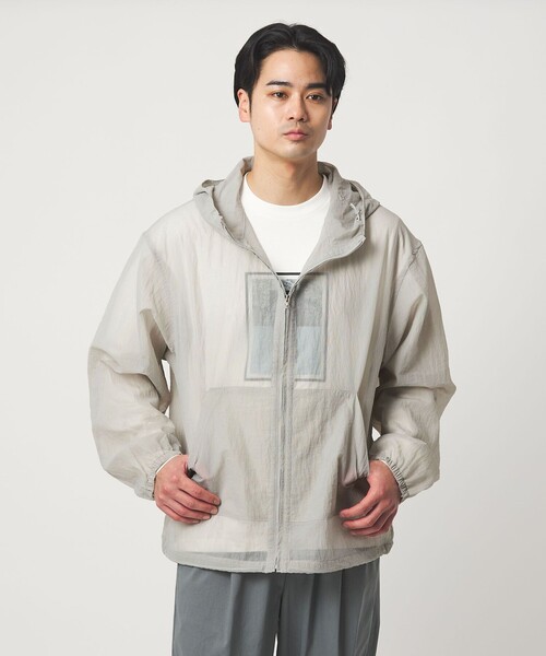 green label relaxing(グリーンレーベルリラクシング)の「シアー リップ ジップ パーカー(ブルゾン・メンズ・ライトグレー/ブラック・L/M/XL)」の8枚目の写真