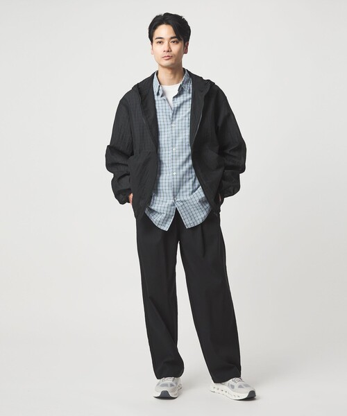 green label relaxing(グリーンレーベルリラクシング)の「シアー リップ ジップ パーカー(ブルゾン・メンズ・ライトグレー/ブラック・L/M/XL)」の12枚目の写真