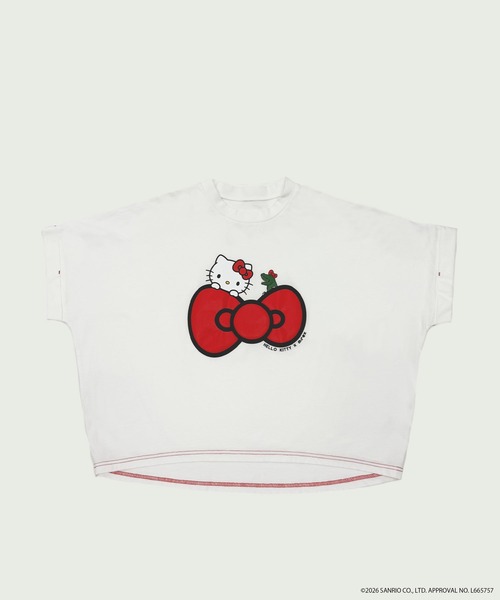 DOUBLE NAME（ダブルネーム）の「【m:rex】ハローキティコラボ リボンモチーフTEE（Tシャツ/カットソー・レディース・オフホワイト/ブラック・FREE）」の9枚目の写真