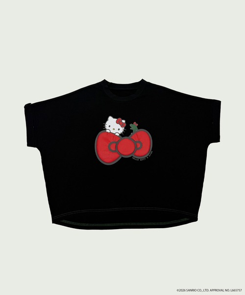 DOUBLE NAME（ダブルネーム）の「【m:rex】ハローキティコラボ リボンモチーフTEE（Tシャツ/カットソー・レディース・オフホワイト/ブラック・FREE）」の10枚目の写真