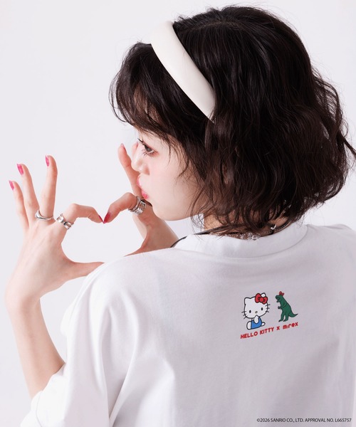 DOUBLE NAME（ダブルネーム）の「【m:rex】ハローキティコラボ リボンモチーフTEE（Tシャツ/カットソー・レディース・オフホワイト/ブラック・FREE）」の13枚目の写真