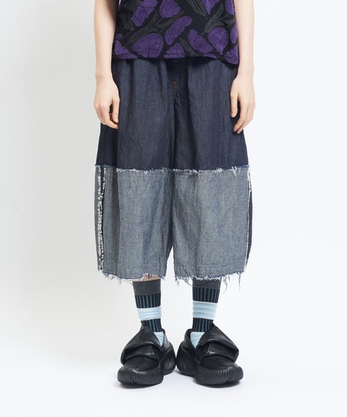 gomme(ゴム)の「切替デニムパンツ(デニムパンツ・レディース・ブラック/インディゴブルー・MEDIUM)」の9枚目の写真