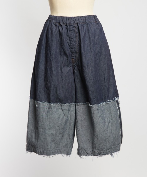 gomme(ゴム)の「切替デニムパンツ(デニムパンツ・レディース・ブラック/インディゴブルー・MEDIUM)」の12枚目の写真