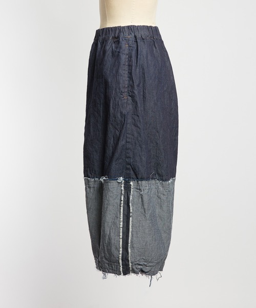 gomme(ゴム)の「切替デニムパンツ(デニムパンツ・レディース・ブラック/インディゴブルー・MEDIUM)」の13枚目の写真