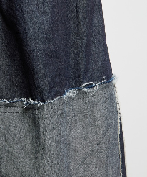 gomme(ゴム)の「切替デニムパンツ(デニムパンツ・レディース・ブラック/インディゴブルー・MEDIUM)」の17枚目の写真