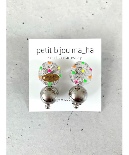 tone(トーン)の「【petitbijou ma_ha】オリジナルパーツ×ボール2WAYピアス(ピアス(両耳用)・レディース・ブルー/レッド/グリーン/シルバー/ブラック・FREE)」の5枚目の写真