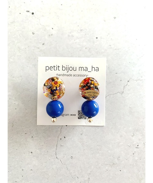 tone（トーン）の「【petitbijou ma_ha】オリジナルパーツ×ボール2WAYピアス（ピアス（両耳用）・レディース・ブルー/レッド・FREE）」の2枚目の写真