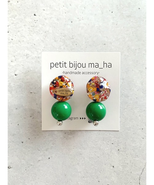 tone(トーン)の「【petitbijou ma_ha】オリジナルパーツ×ボール2WAYピアス(ピアス(両耳用)・レディース・ブルー/レッド/グリーン/シルバー/ブラック・FREE)」の1枚目の写真