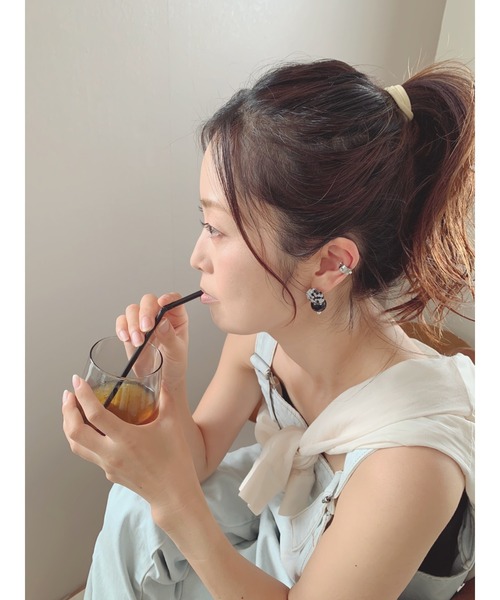 tone(トーン)の「【petitbijou ma_ha】オリジナルパーツ×ボール2WAYピアス(ピアス(両耳用)・レディース・ブルー/レッド/グリーン/シルバー/ブラック・FREE)」の9枚目の写真