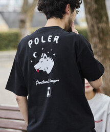 POLeR（ポーラー）の「限定展開 POLeR×FREAK'S STORE/ポーラー  別注 ビッグシルエット ウルフフェイス バックプリント Tシャツ（Tシャツ/カットソー）」