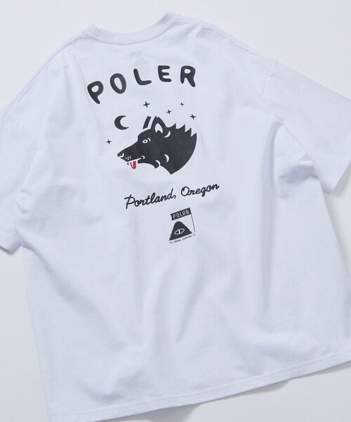 FREAK'S STORE(フリークスストア)の「限定展開 POLeR×FREAK'S STORE/ポーラー 別注 ビッグシルエット ウルフフェイス バックプリント Tシャツ(Tシャツ/カットソー・メンズ・ブラック/ホワイト/アッシュグレー/スミクロ・MEDIUM/SMALL/LARGE)」の6枚目の写真