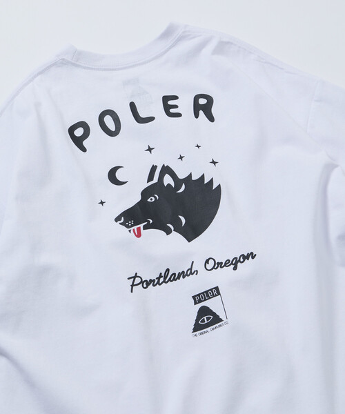 FREAK'S STORE(フリークスストア)の「限定展開 POLeR×FREAK'S STORE/ポーラー 別注 ビッグシルエット ウルフフェイス バックプリント Tシャツ(Tシャツ/カットソー・メンズ・ブラック/ホワイト/アッシュグレー/スミクロ・MEDIUM/SMALL/LARGE)」の7枚目の写真