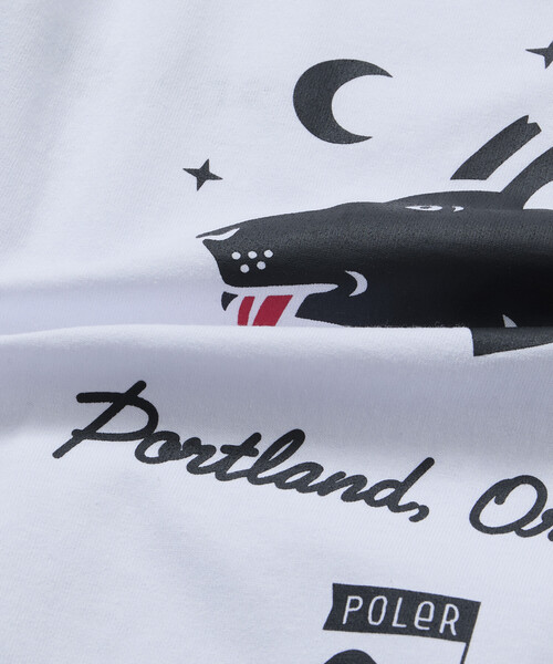 FREAK'S STORE(フリークスストア)の「限定展開 POLeR×FREAK'S STORE/ポーラー 別注 ビッグシルエット ウルフフェイス バックプリント Tシャツ(Tシャツ/カットソー・メンズ・ブラック/ホワイト/アッシュグレー/スミクロ・MEDIUM/SMALL/LARGE)」の10枚目の写真