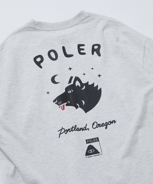 FREAK'S STORE(フリークスストア)の「限定展開 POLeR×FREAK'S STORE/ポーラー 別注 ビッグシルエット ウルフフェイス バックプリント Tシャツ(Tシャツ/カットソー・メンズ・ブラック/ホワイト/アッシュグレー/スミクロ・MEDIUM/SMALL/LARGE)」の16枚目の写真