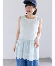 Samansa Mos2（サマンサ モスモス）の「《新色追加》裾スカラップレースノースリーブインナー（Tシャツ/カットソー）」