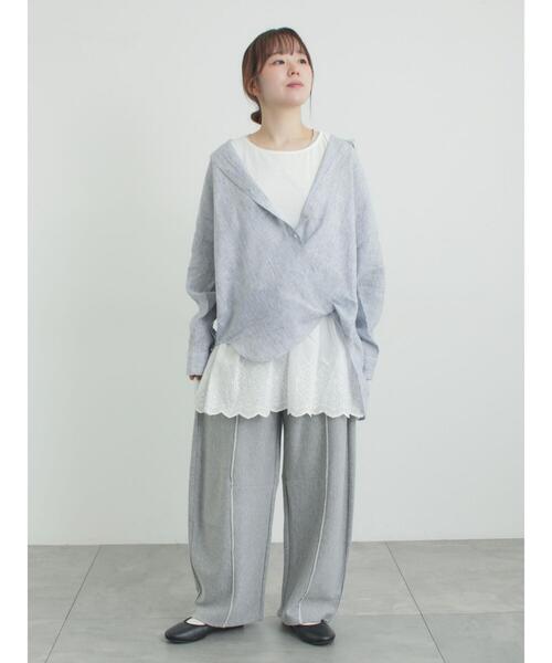 Samansa Mos2（サマンサ モスモス）の「裾スカラップレースノースリーブインナー（Tシャツ/カットソー・レディース・ブラック/オフホワイト・F）」の20枚目の写真