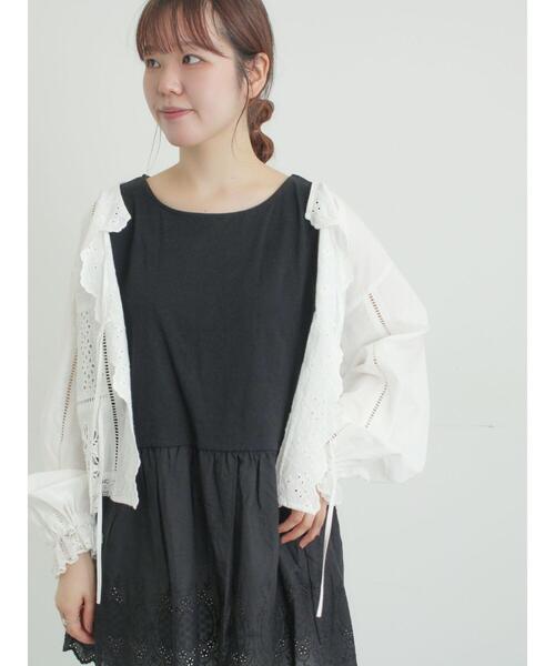 Samansa Mos2（サマンサ モスモス）の「裾スカラップレースノースリーブインナー（Tシャツ/カットソー・レディース・ブラック/オフホワイト・F）」の18枚目の写真