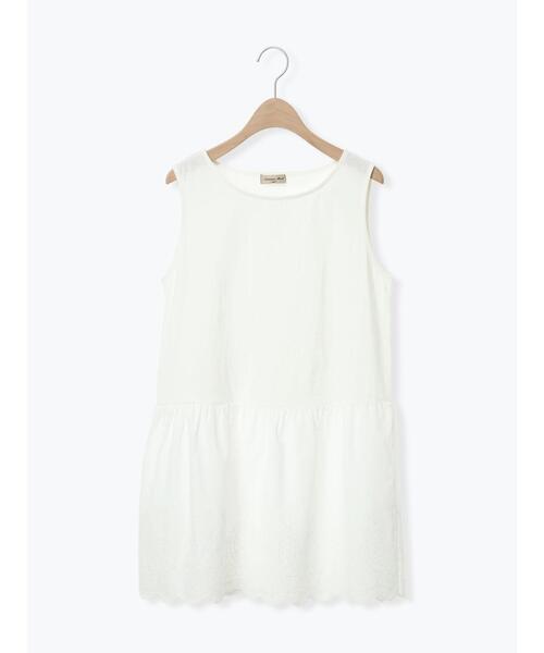 Samansa Mos2（サマンサ モスモス）の「裾スカラップレースノースリーブインナー（Tシャツ/カットソー・レディース・ブラック/オフホワイト・F）」の10枚目の写真