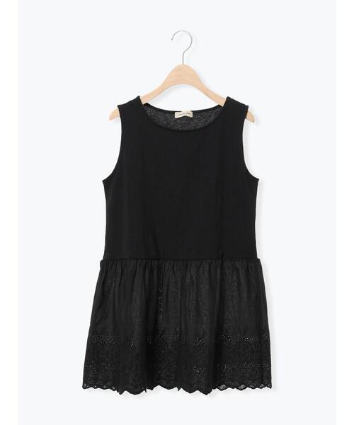 Samansa Mos2（サマンサ モスモス）の「裾スカラップレースノースリーブインナー（Tシャツ/カットソー・レディース・ブラック/オフホワイト・F）」の9枚目の写真