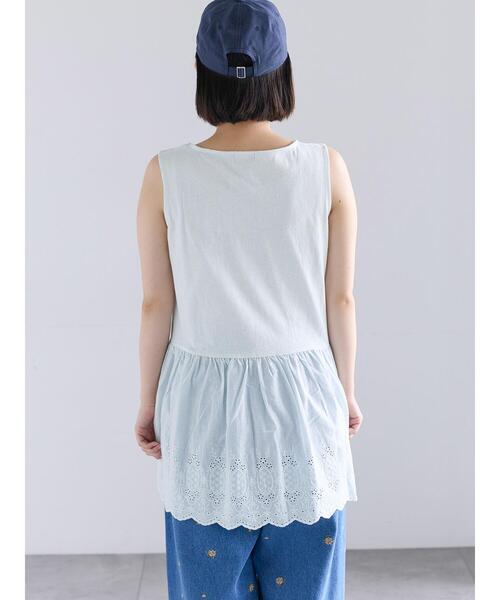 Samansa Mos2(サマンサ モスモス)の「《新色追加》裾スカラップレースノースリーブインナー(Tシャツ/カットソー・レディース・ブラック/オフホワイト・F)」の14枚目の写真