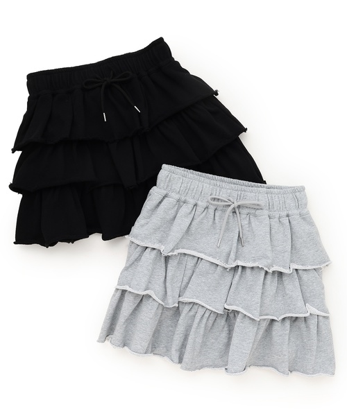 LOVETOXIC(ラブトキシック)の「【綿100%】【セット可】カットティアードミニスカート(スカート・キッズ・ブラック/グレー・M:150cm/S:140cm/L:160cm/130cm)」の10枚目の写真