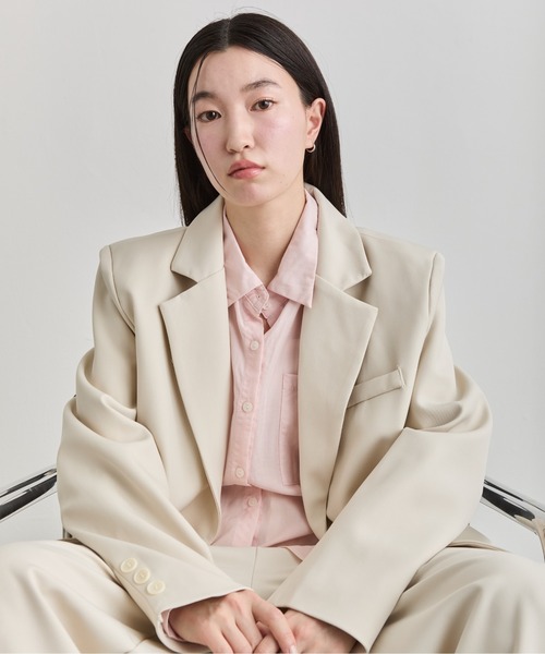 NUJOH(ヌゾ)の「Double Button Tailored Jacket / ダブルボタンテーラードジャケット(テーラードジャケット・レディース・クリーム/ブラック/ベージュ・FREE)」の3枚目の写真