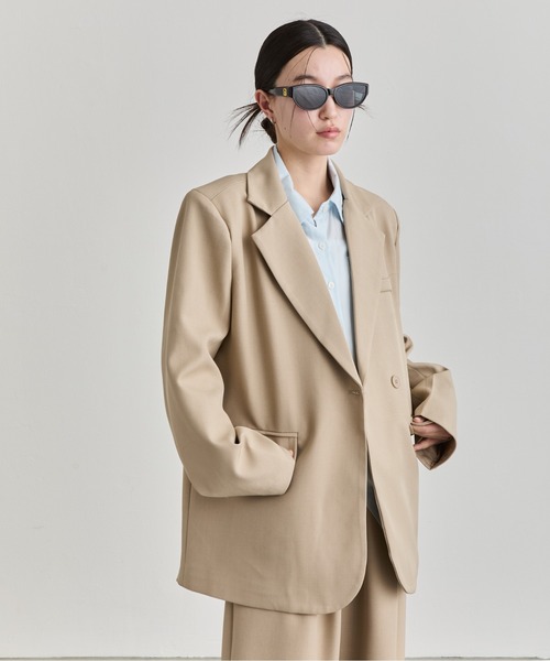 NUJOH(ヌゾ)の「Double Button Tailored Jacket / ダブルボタンテーラードジャケット(テーラードジャケット・レディース・クリーム/ブラック/ベージュ・FREE)」の21枚目の写真