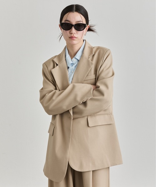 NUJOH(ヌゾ)の「Double Button Tailored Jacket / ダブルボタンテーラードジャケット(テーラードジャケット・レディース・クリーム/ブラック/ベージュ・FREE)」の20枚目の写真