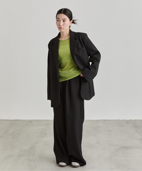 NUJOH(ヌゾ)の「Double Button Tailored Jacket / ダブルボタンテーラードジャケット(テーラードジャケット・レディース・クリーム/ブラック/ベージュ・FREE)」の14枚目の写真