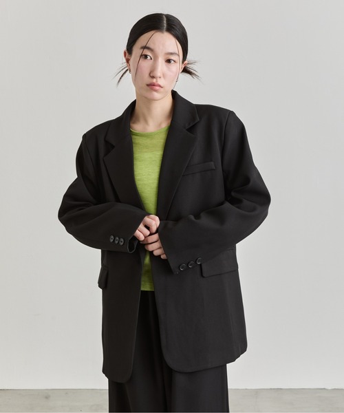 NUJOH(ヌゾ)の「Double Button Tailored Jacket / ダブルボタンテーラードジャケット(テーラードジャケット・レディース・クリーム/ブラック/ベージュ・FREE)」の4枚目の写真